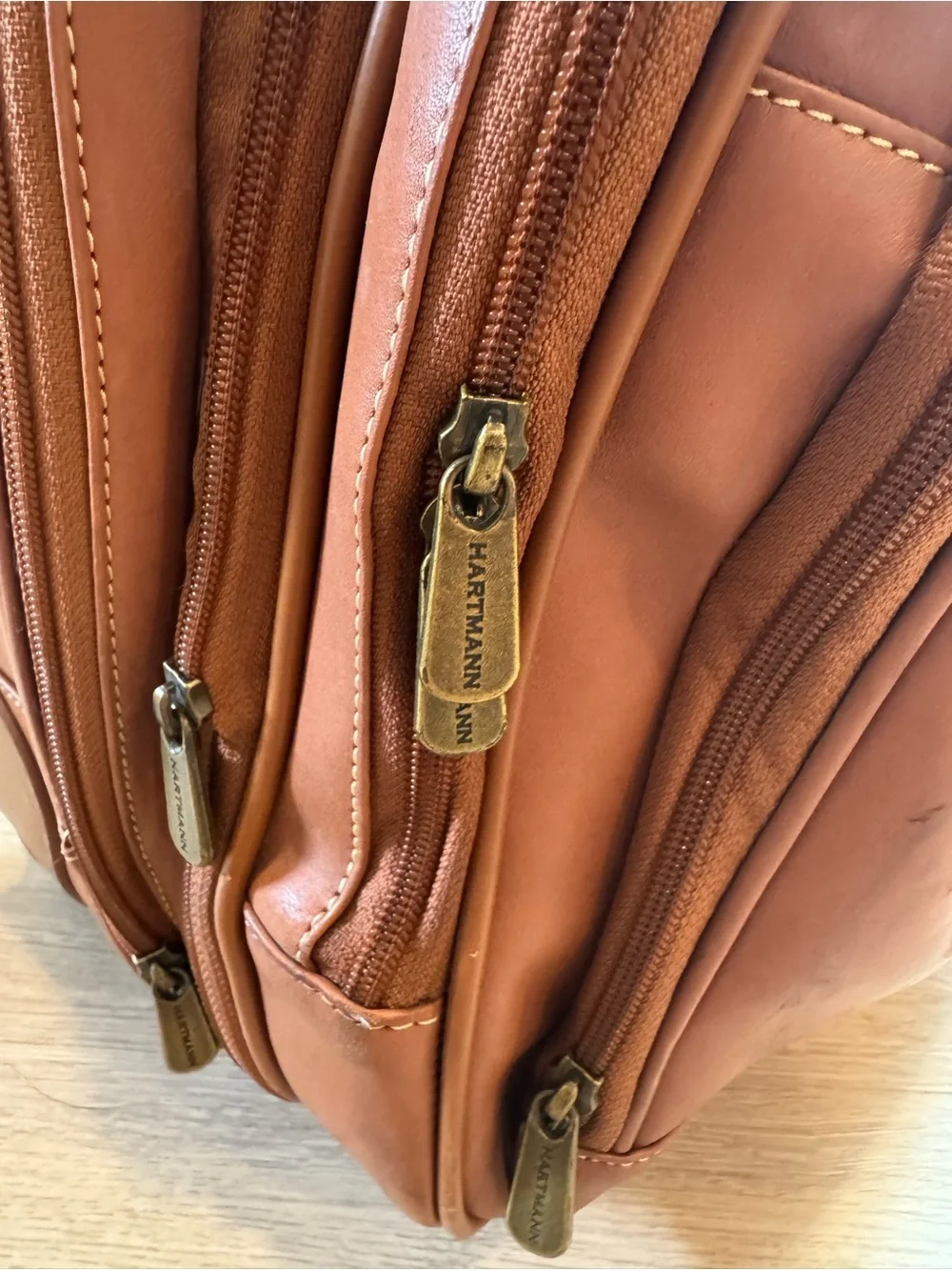 Hartmann Luggage Expandable Belting Leather Rolling Briefcase Carry On Dr. bag